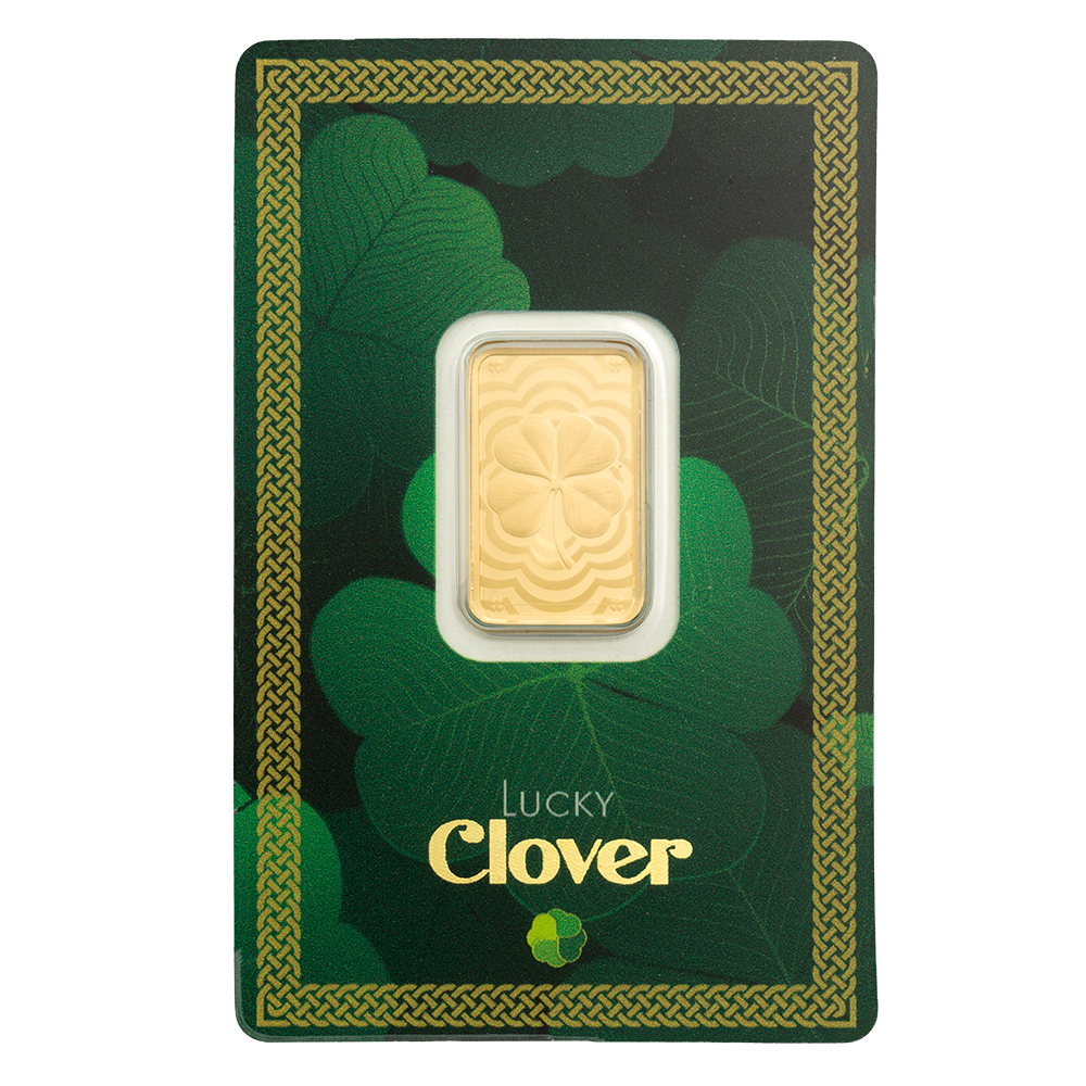 5g Gold Bar Lucky Charm Four-Leaf Clover