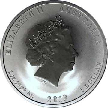 1 Dollar – Elizabeth II (4th Portrait – Year of the Pig – Silver Bullion Coin)