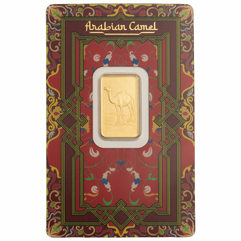 5g Pure Gold Bar Arabian Camel (with pendant frame)