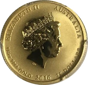 2016-2017 25 Dollars – Elizabeth II (4th Portrait – Victory in the Pacific – Gold Bullion Coin)