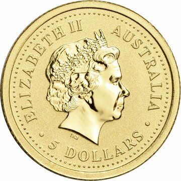 2000 5 Dollars – Elizabeth II (4th Portrait – Year of the Dragon – Gold Bullion Coin)