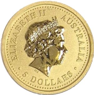 2002 5 Dollars – Elizabeth II (4th Portrait – Year of the Horse – Gold Bullion Coinage)