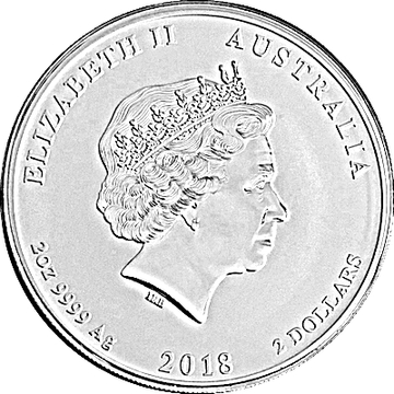 2 Dollars – Elizabeth II (4th Portrait – Dove – Silver Bullion – High Relief)