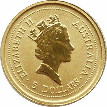 1997-1998 5 Dollars – Elizabeth II (3rd Portrait – Kangaroo – Gold Bullion Coin)