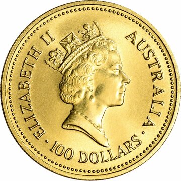 1986-1989 100 Dollars – Elizabeth II (3rd Portrait – Australian Nugget – Gold Bullion Coin)