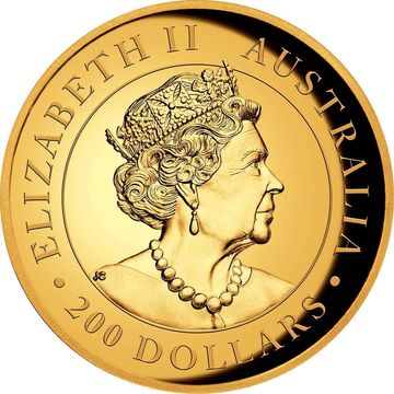 2019 200 Dollars – Elizabeth II (6th Portrait – Kangaroo – Gold Proof High Relief)