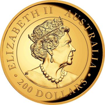 2019 200 Dollars – Elizabeth II (6th Portrait – Wedge-tailed Eagle – Gold Proof High Relief)