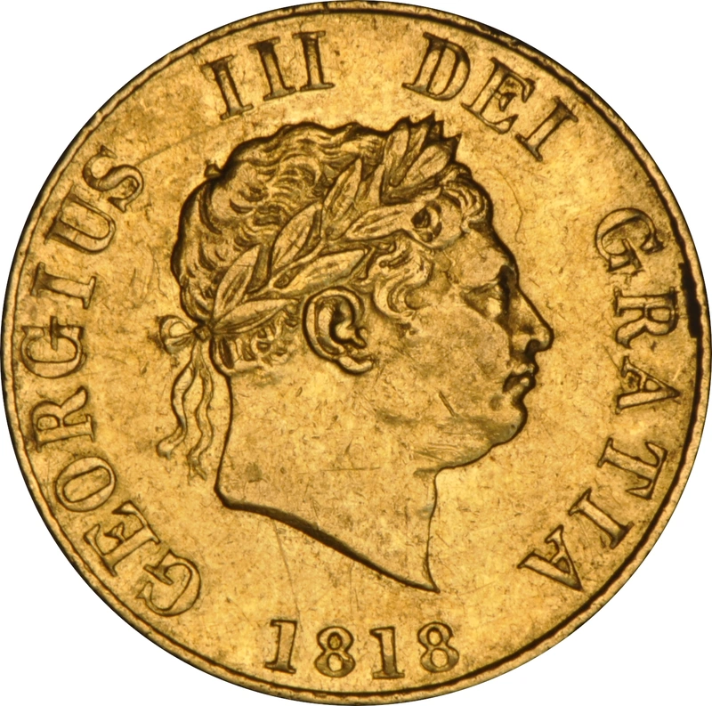 1818 George III Half Gold Sovereign Coin