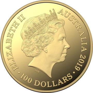 2019 100 Dollars – Elizabeth II (4th Portrait – Bottlenose Dolphin – Gold Bullion Coin)
