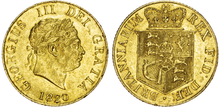 1820 George III Half Gold Sovereign Coin