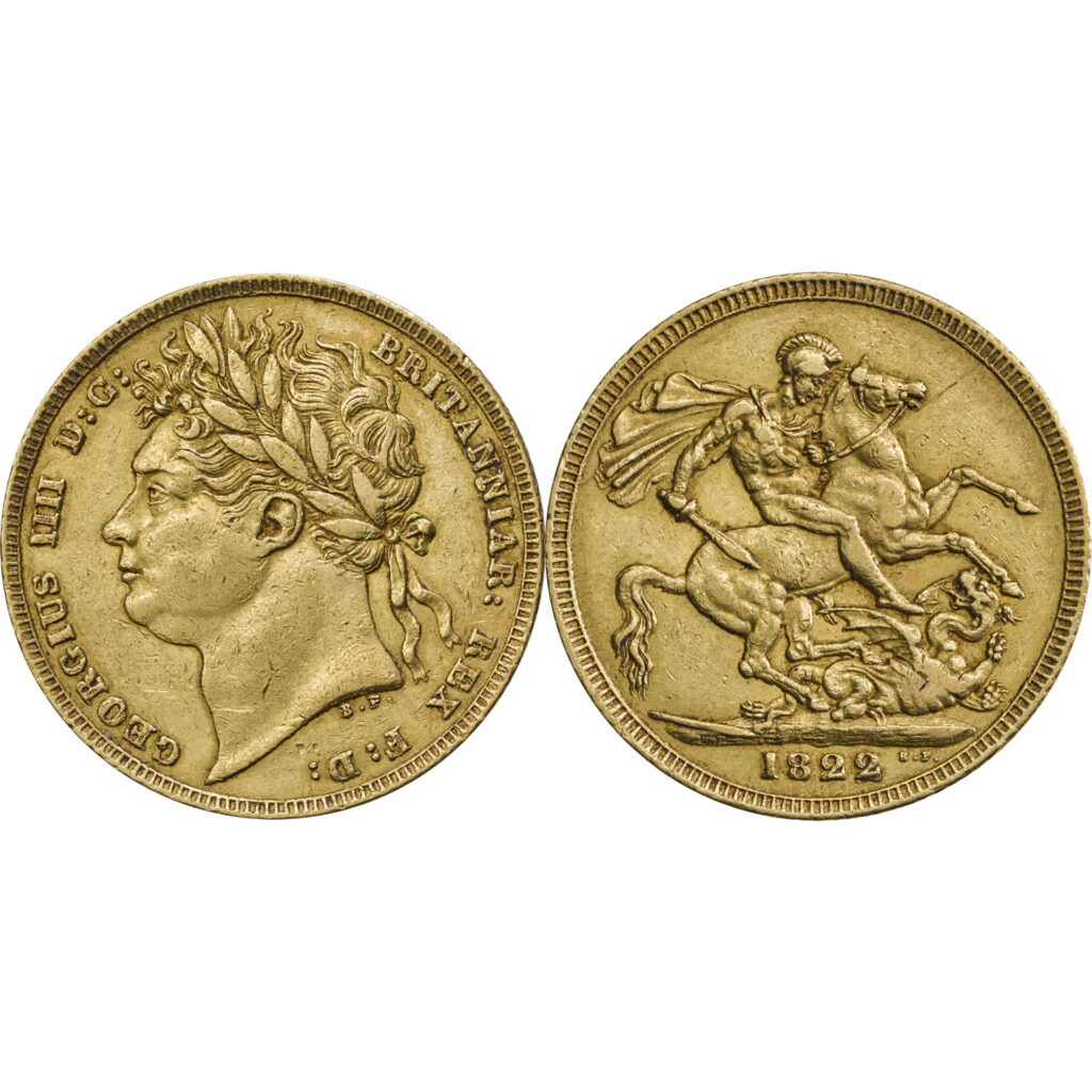 1822 George IV Full Gold Sovereign Coin