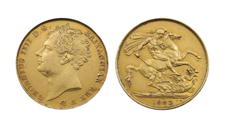 1823 George IV Double Gold Sovereign Coin