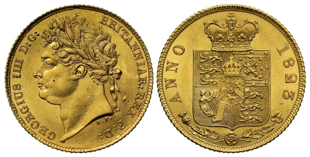 1823 George IV Half Gold Sovereign Coin