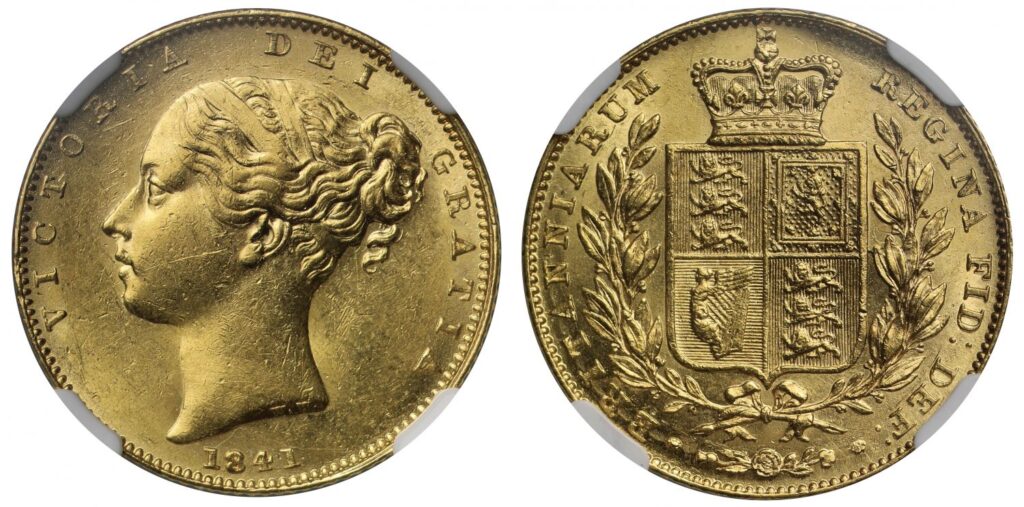 1841 Queen Victoria Double Gold Sovereign Coin