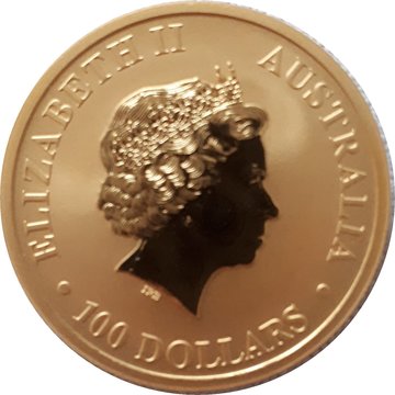 2012 100 Dollars – Elizabeth II (4th Portrait – Australian Kangaroo – Gold Bullion Coin)