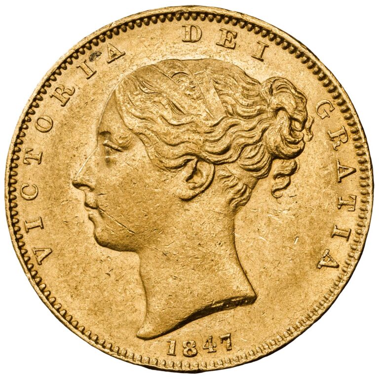 1847 Victoria Full Gold Sovereign Coin