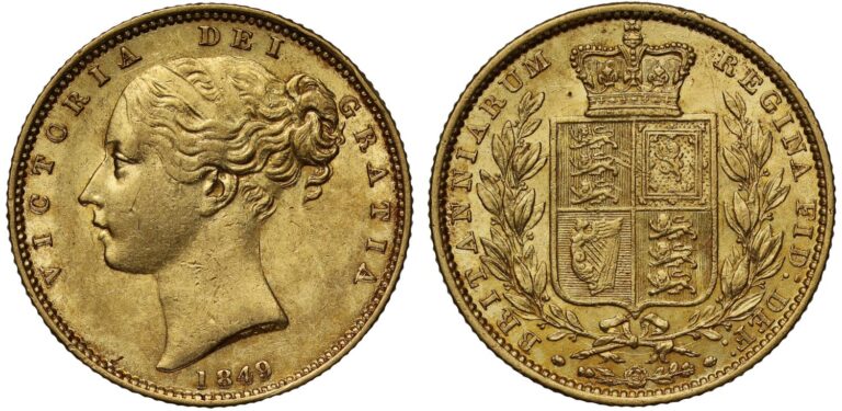 1849 Victoria Full Gold Sovereign Coin