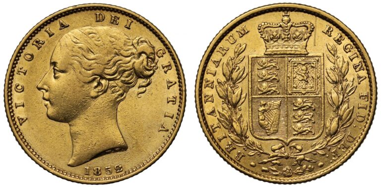 1852 Victoria Half Gold Sovereign Coin