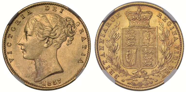 1857 Victoria Full Gold Sovereign Coin