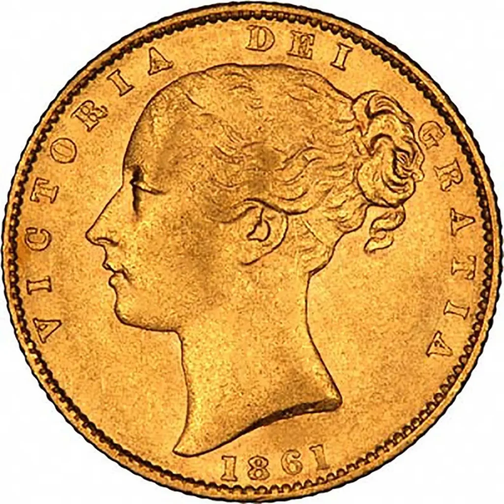 1861 Victoria Full Gold Sovereign Coin