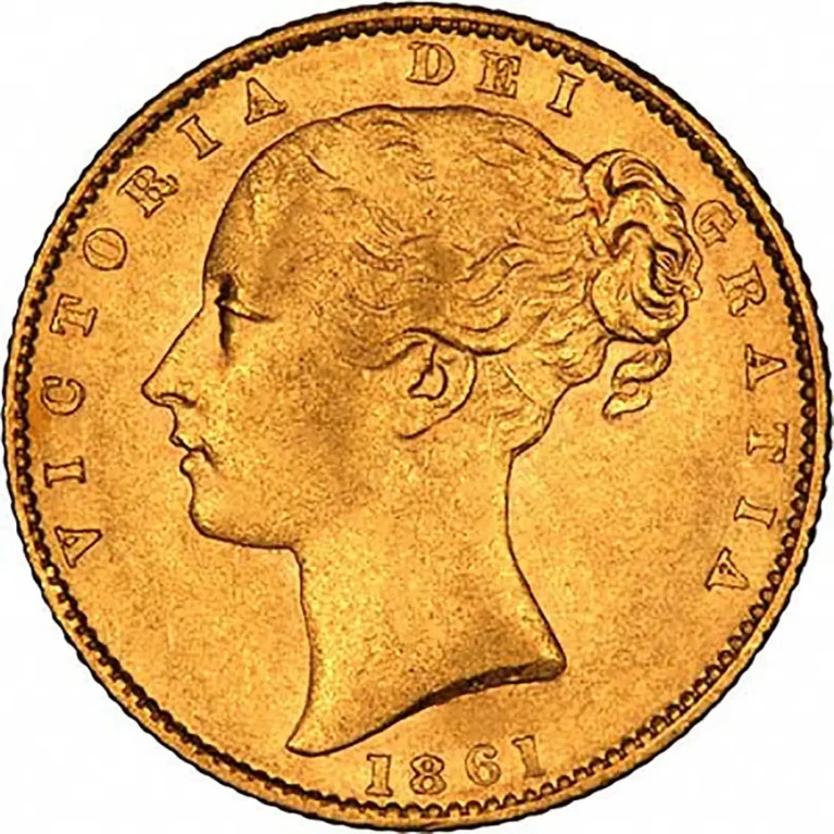 1861 Victoria Full Gold Sovereign Coin