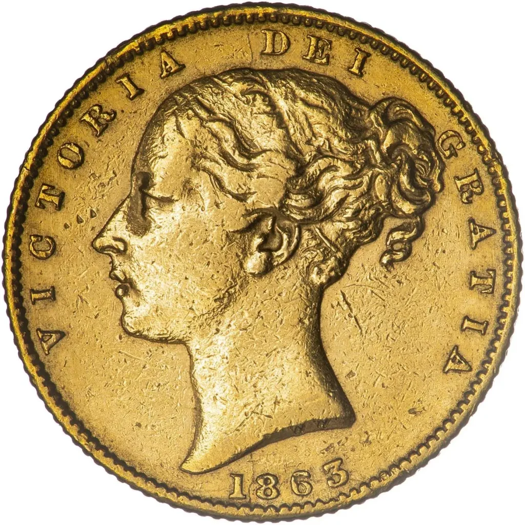 1863 Victoria Full Gold Sovereign Coin