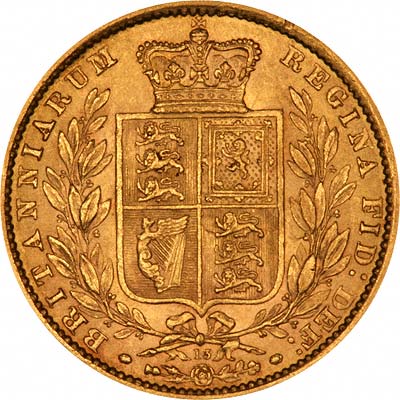 1865 Victoria Half Gold Sovereign Coin