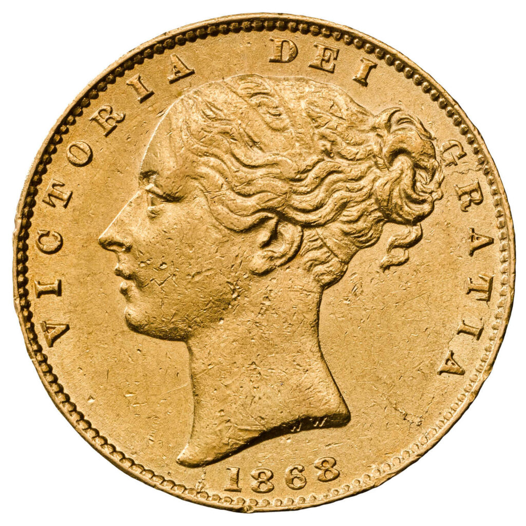 1868 Victoria Full Gold Sovereign Coin
