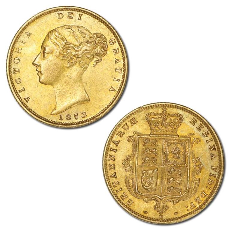 1873 Victoria Half Gold Sovereign Coin
