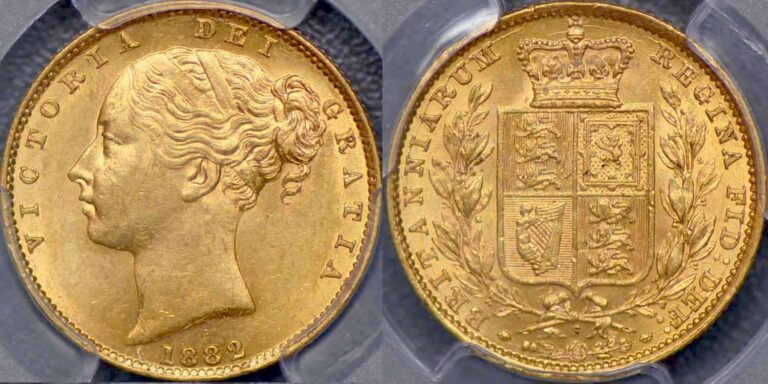 1882 Victoria Half Gold Sovereign Coin