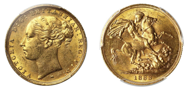 1883 Victoria Full Gold Sovereign Coin