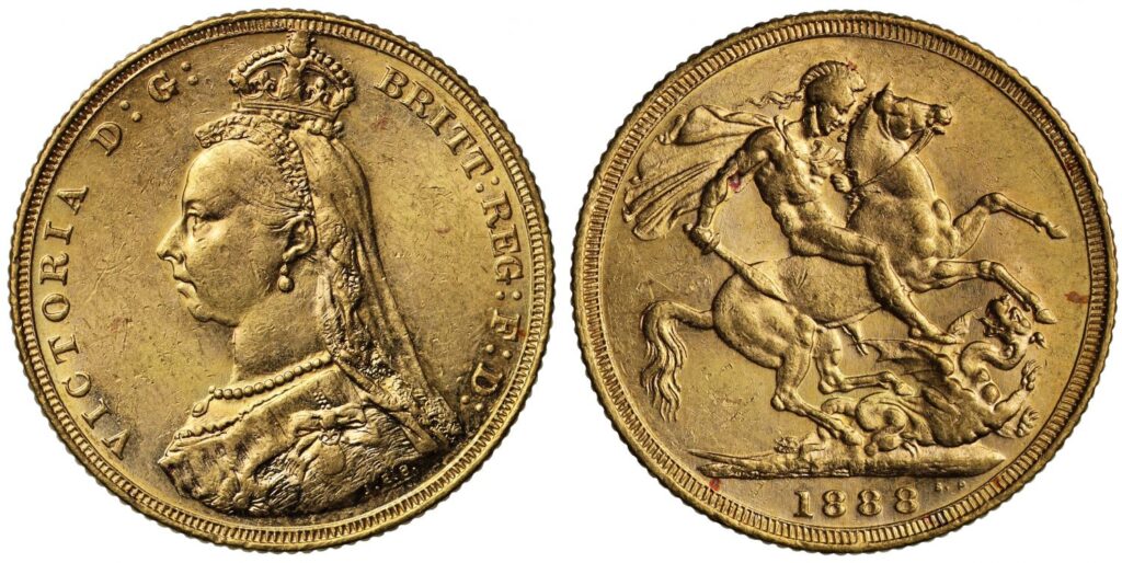1888 Victoria Full Gold Sovereign Coin