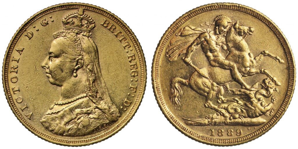 1889 Victoria Full Gold Sovereign Coin