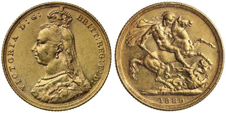 1889 Victoria Full Gold Sovereign Coin