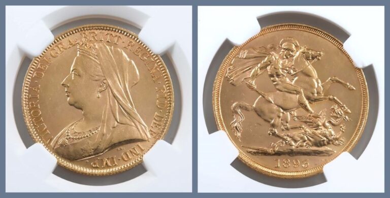 1893 Queen Victoria Double Gold Sovereign Coin