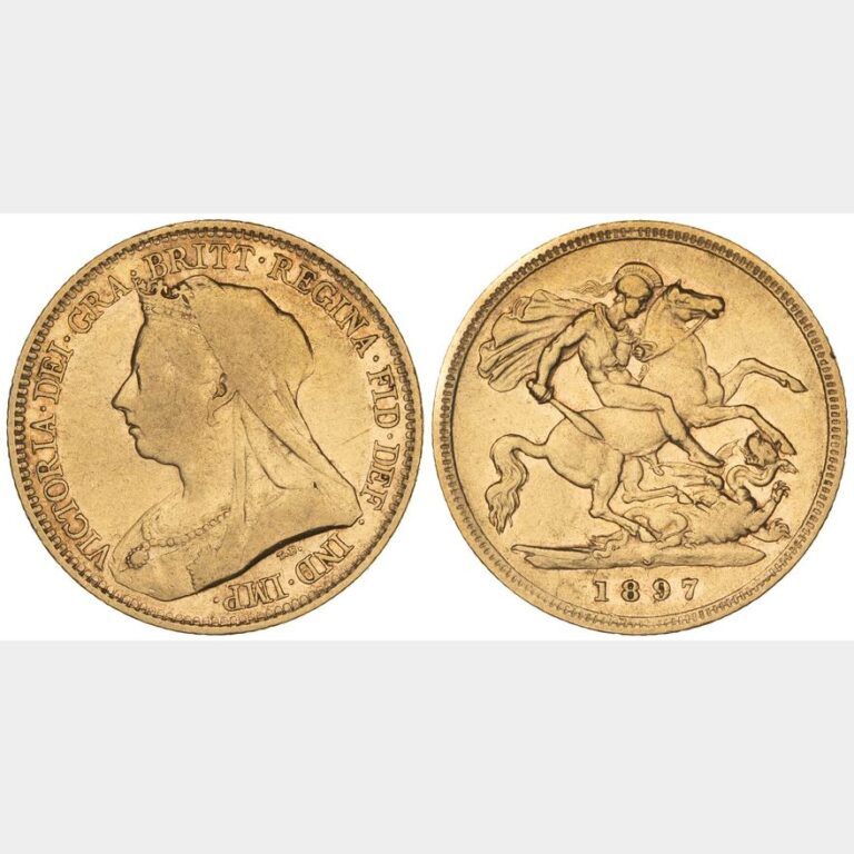 1897 Victoria Half Gold Sovereign Coin