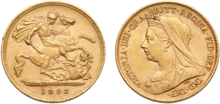 1898 Victoria Half Gold Sovereign Coin