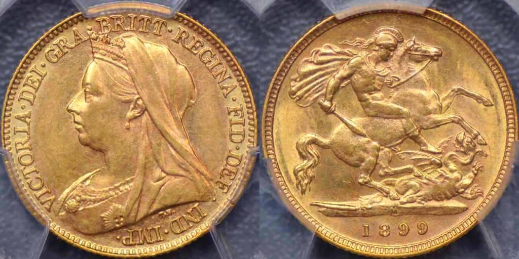 1899 Victoria Half Gold Sovereign Coin