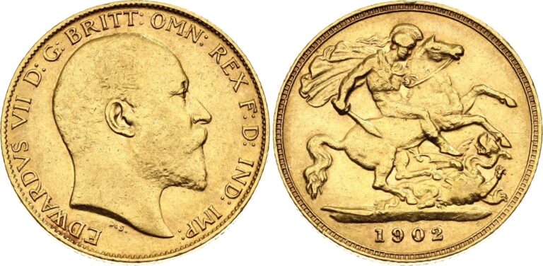 1902 Edward VII Half Gold Sovereign Coin
