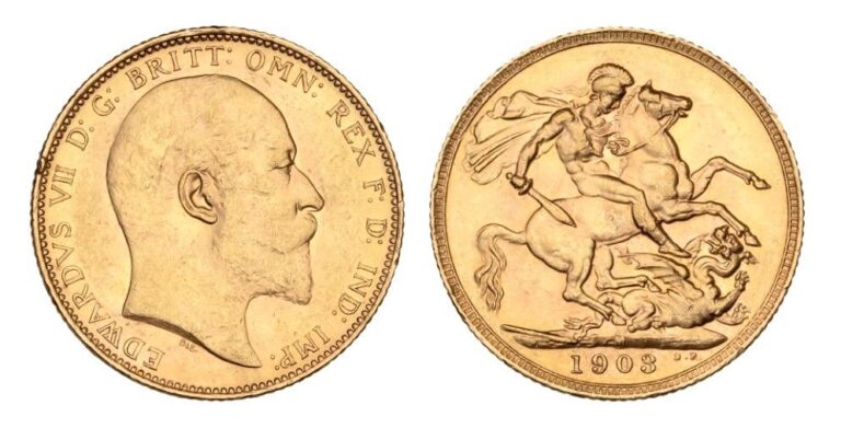 1903 Edward VII Full Gold Sovereign Coin