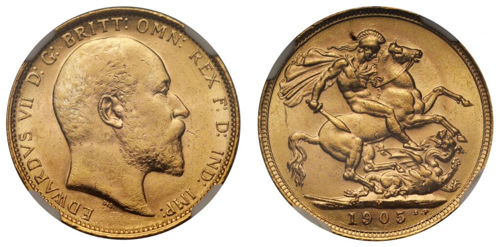 1905 Edward VII Full Gold Sovereign Coin