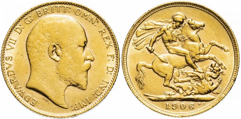 1906 Edward VII Full Gold Sovereign Coin
