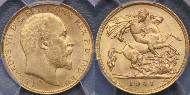 1907 Edward VII Half Gold Sovereign Coin