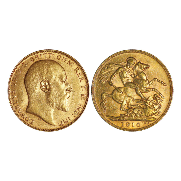 1910 Edward VII Half Gold Sovereign Coin