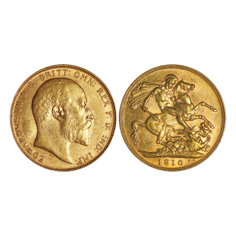 1910 Edward VII Half Gold Sovereign Coin