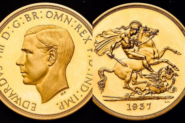 1937 Edward VIII Double Gold Sovereign Coin
