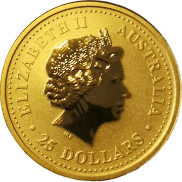 2006 25 Dollars – Elizabeth II (4th Portrait – The Australian Nugget)