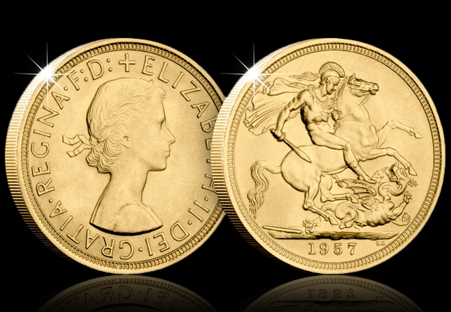 1957 Elizabeth II Full Gold Sovereign Coin