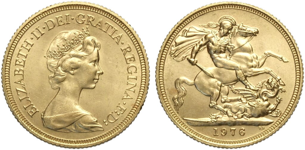 1976 Elizabeth II Half Gold Sovereign Coin