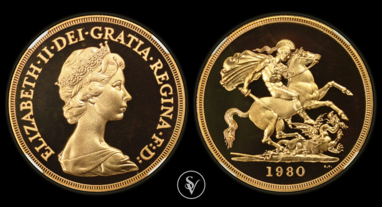 1980 Elizabeth II Five Gold Sovereign Coin